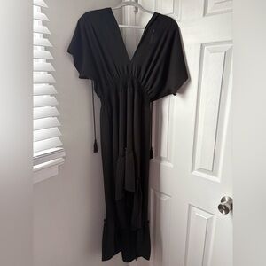 Flying Tomato High-Low Black Maxi Dress